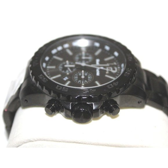 NEW w/Box Studer Schild‎ Dunlop Black Steel Chronograph Mens Watch NEW Battery - Picture 5 of 13